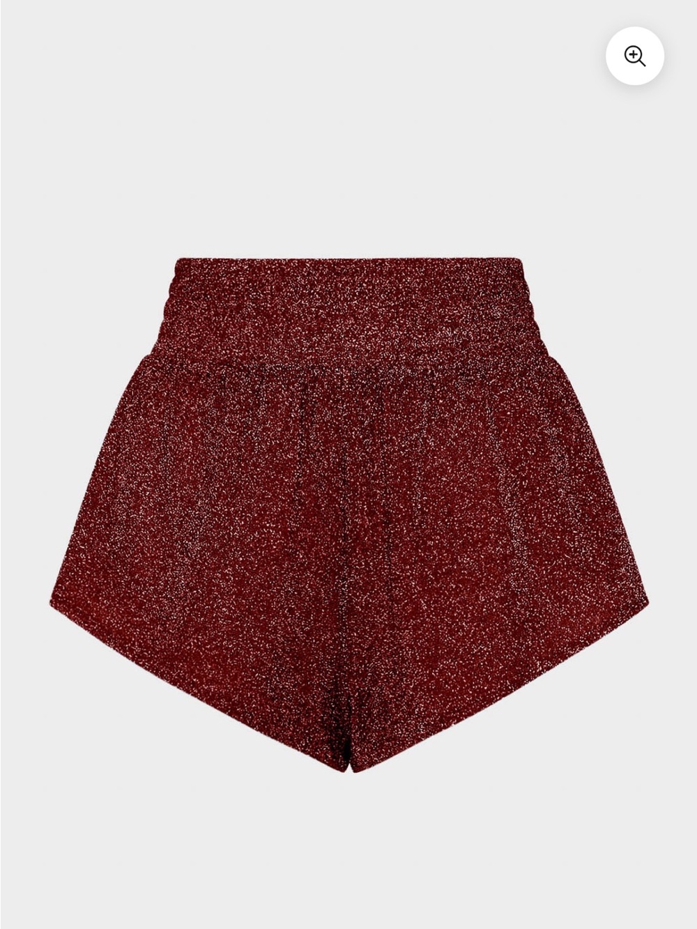 Oseree Women's Wine Red Glitter High-Waist Shorts